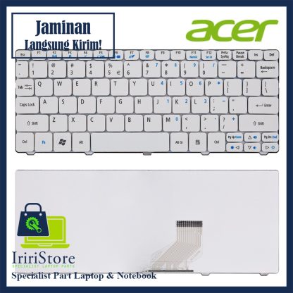 Keyboard Laptop Acer Aspire One Happy D255 532 521 522 255E 532G 532h AO255 AO257 AO521 AO522 AO532 AO532H AOD255 Putih