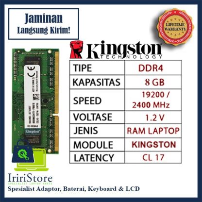 RAM KINGSTON SODIMM DDR4 8GB PC 19200 / 2400MHz