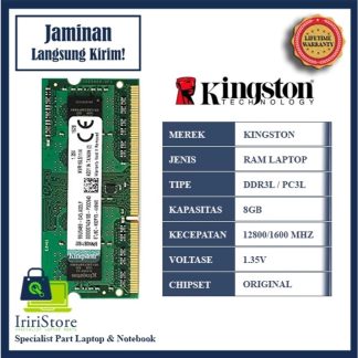 Memory RAM Laptop Kingston DDR3L / PC3L 8GB 12800/1600MHZ Sodimm Bergaransi