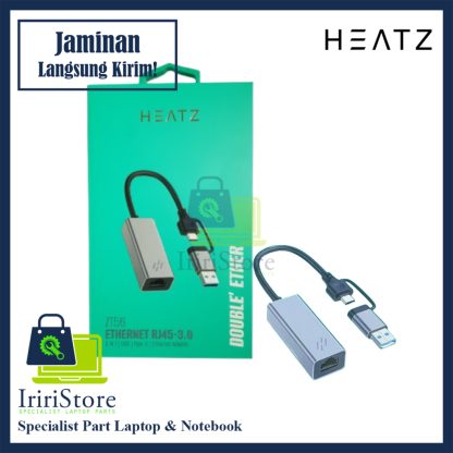 Adapter 2 in 1 USB / USB type C to Ethernet RJ45 HEATZ ZT56 Dual Ether
