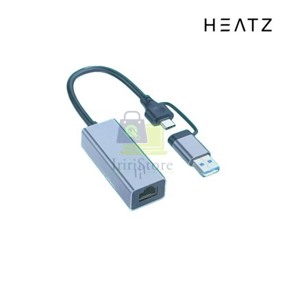 Adapter 2 in 1 USB / USB type C to Ethernet RJ45 HEATZ ZT56 Dual Ether