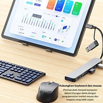 USB 8 In 1 Converter Heatz ZU08 Type C Hub Adapter Multi USB HUB Type-C Card Reader to USB*4+SD+TF Card Reader+3.5mm Audio Output 8in1 plug and play
