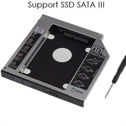 SSD HDD Caddy Slim 9.5MM SATA Converter Slot DVD Laptop Alumunium