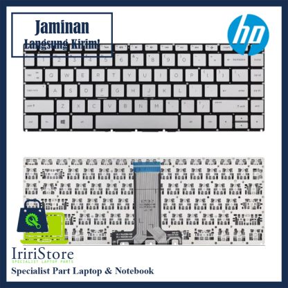 Keyboard Laptop HP 14BW Silver Series No Backlight